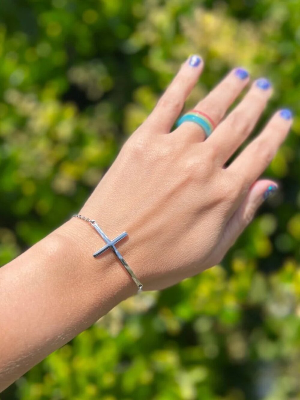 Silver Cross Bracelet